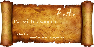 Palkó Alexandra névjegykártya